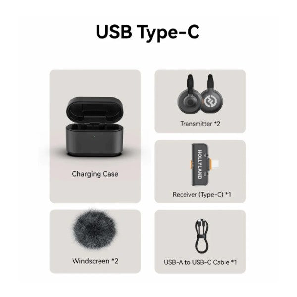 Hollyland Lark M2S Microfono Wireless USB-C Hollyland Lark M2S Microfono Wireless USB-C